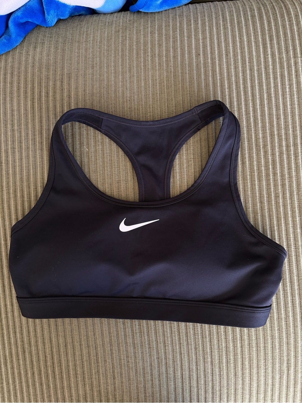Nike Black Racerback Sports Bra with White Swoosh